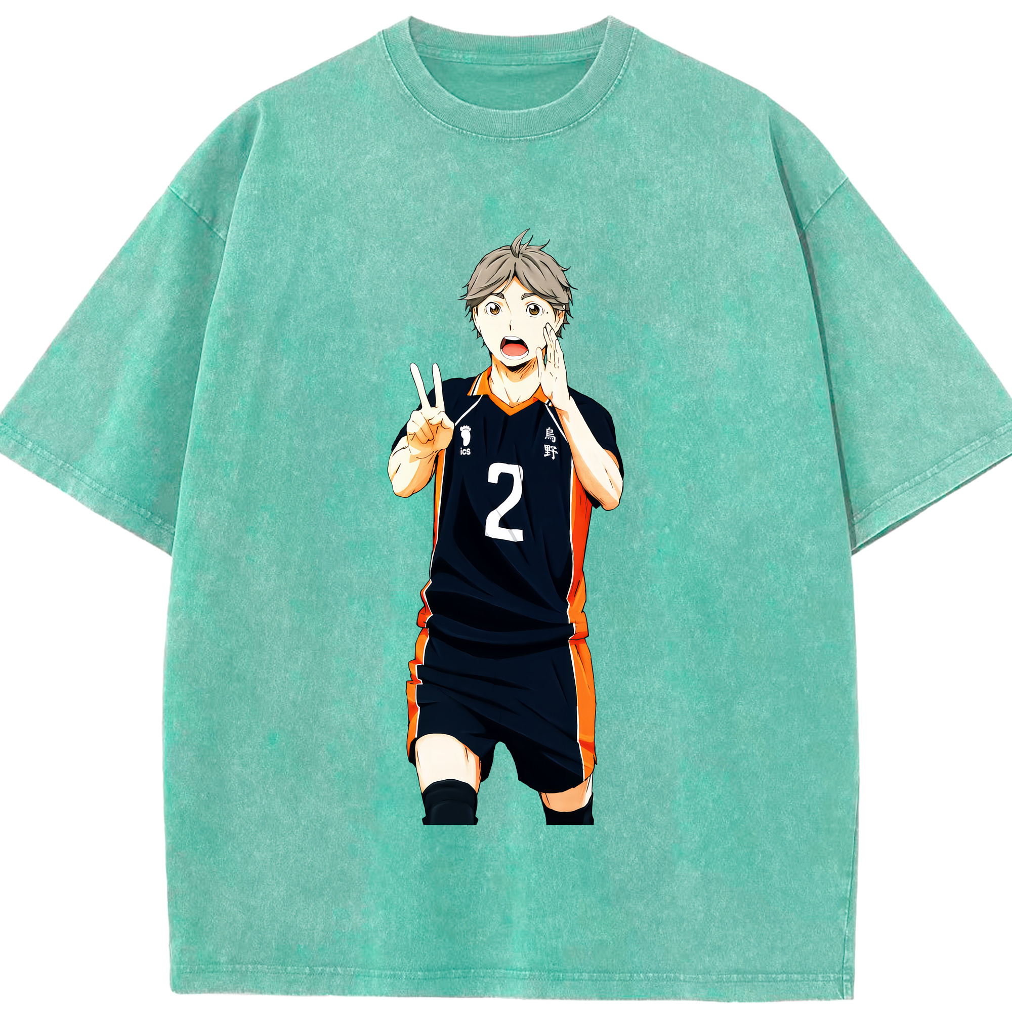 （画像用） ハイキュー!! Haikyu!! 綿100% ヴィンテージ風 半袖Tシャツ（フロントプリント）